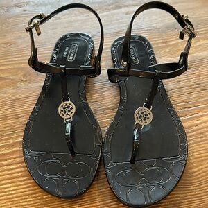 Black Coach "Pansy" Sandals Size: 8B/38